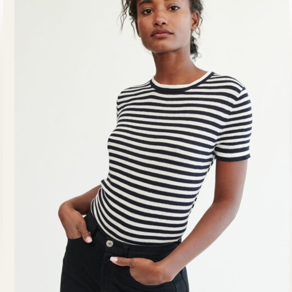 Jenni Kayne Black White Stripe Linen Shirt XS - Picture 6 of 6